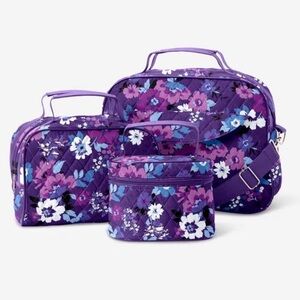 Weekender 3pc Set ~ Quilted Purple Floral Design - NWT
